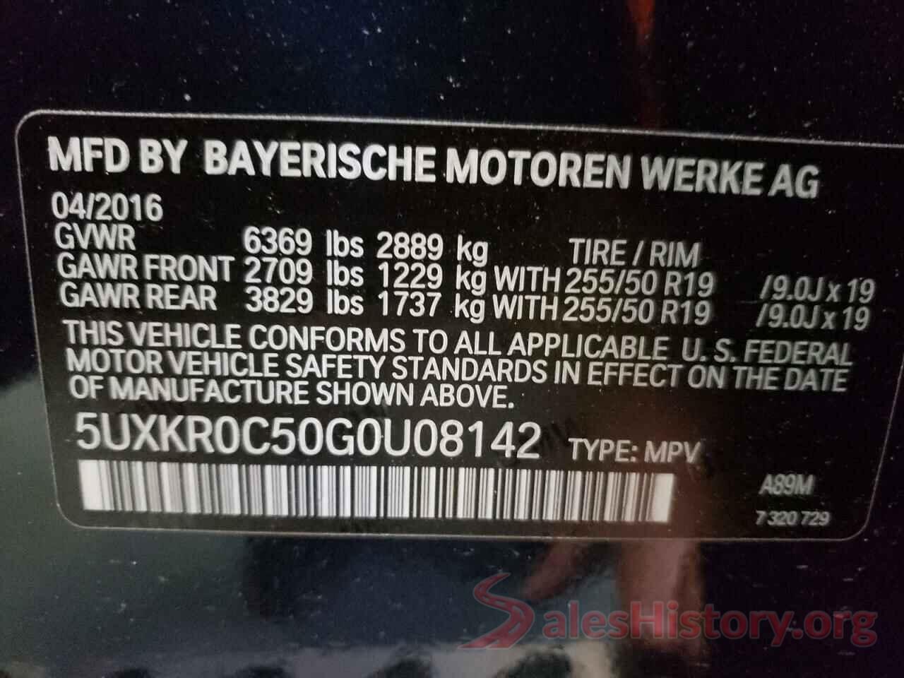 5UXKR0C50G0U08142 2016 BMW X5