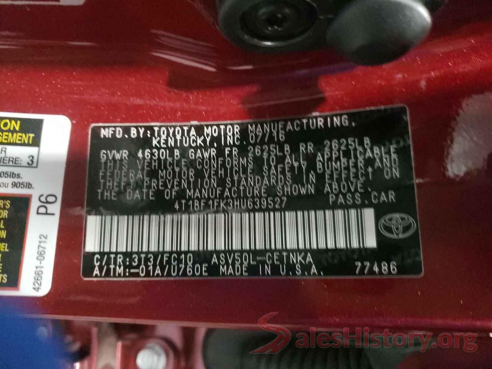 4T1BF1FK3HU639527 2017 TOYOTA CAMRY