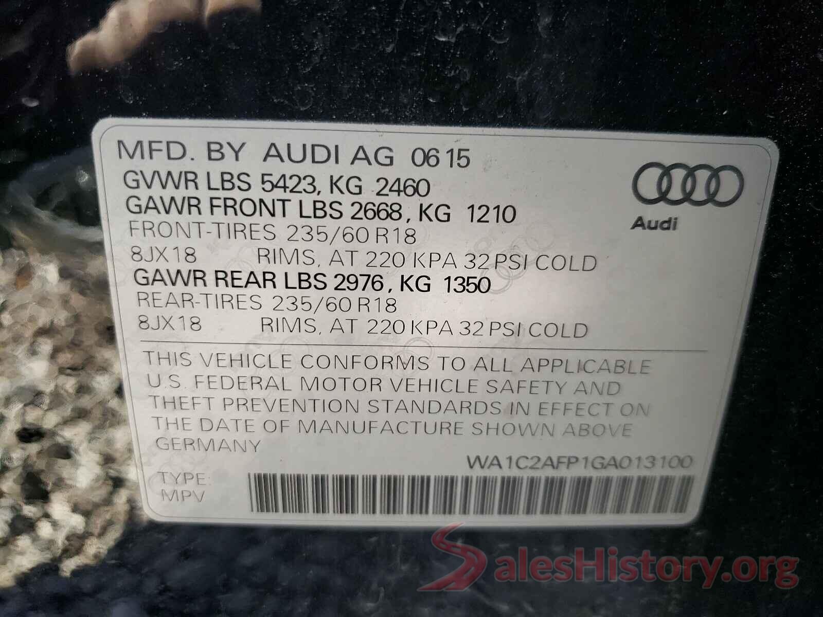 WA1C2AFP1GA013100 2016 AUDI Q5