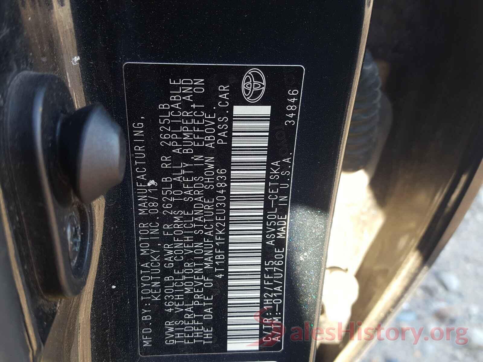 4T1BF1FK2EU304836 2014 TOYOTA CAMRY