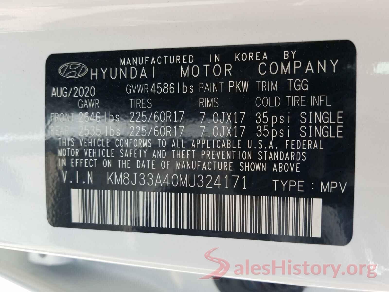 KM8J33A40MU324171 2021 HYUNDAI TUCSON