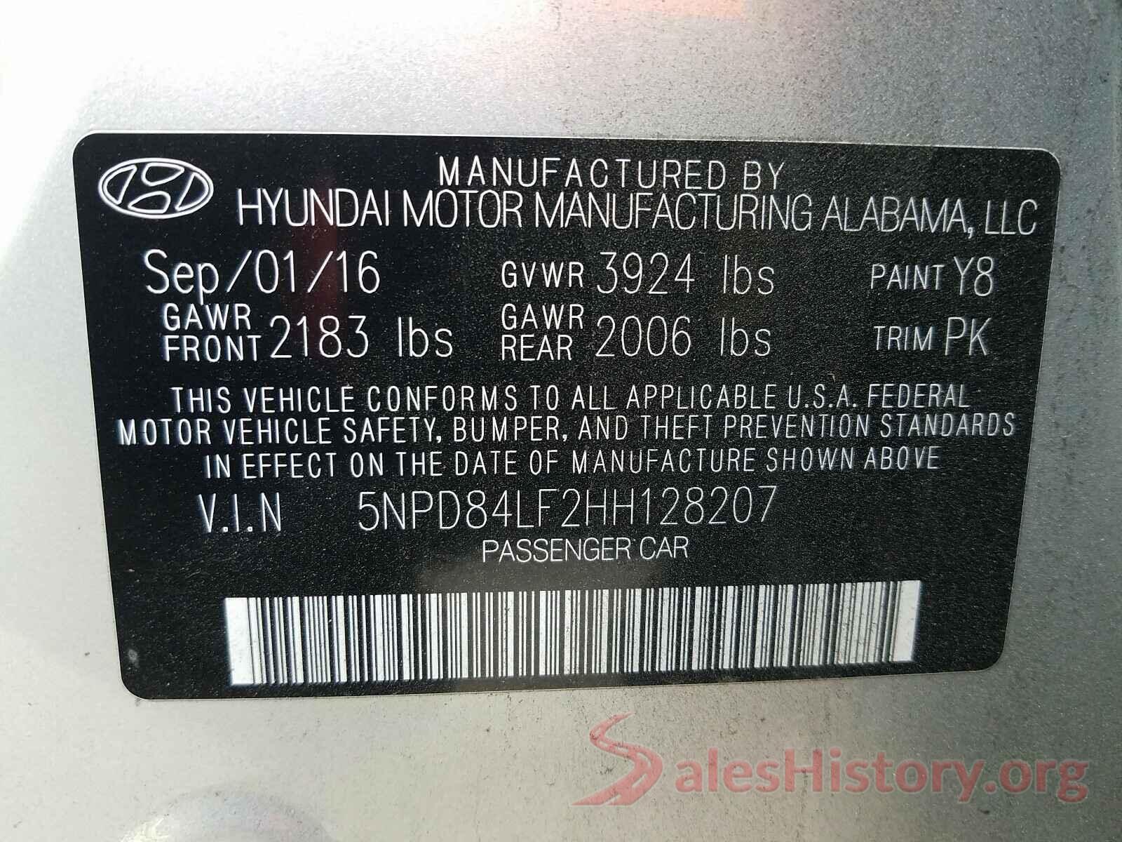 5NPD84LF2HH128207 2017 HYUNDAI ELANTRA