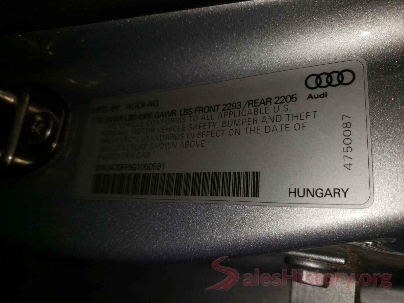 WAUA7GFF9G1060591 2016 AUDI A3