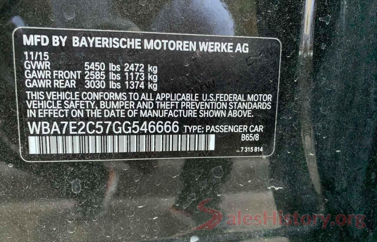 WBA7E2C57GG546666 2016 BMW 7 SERIES