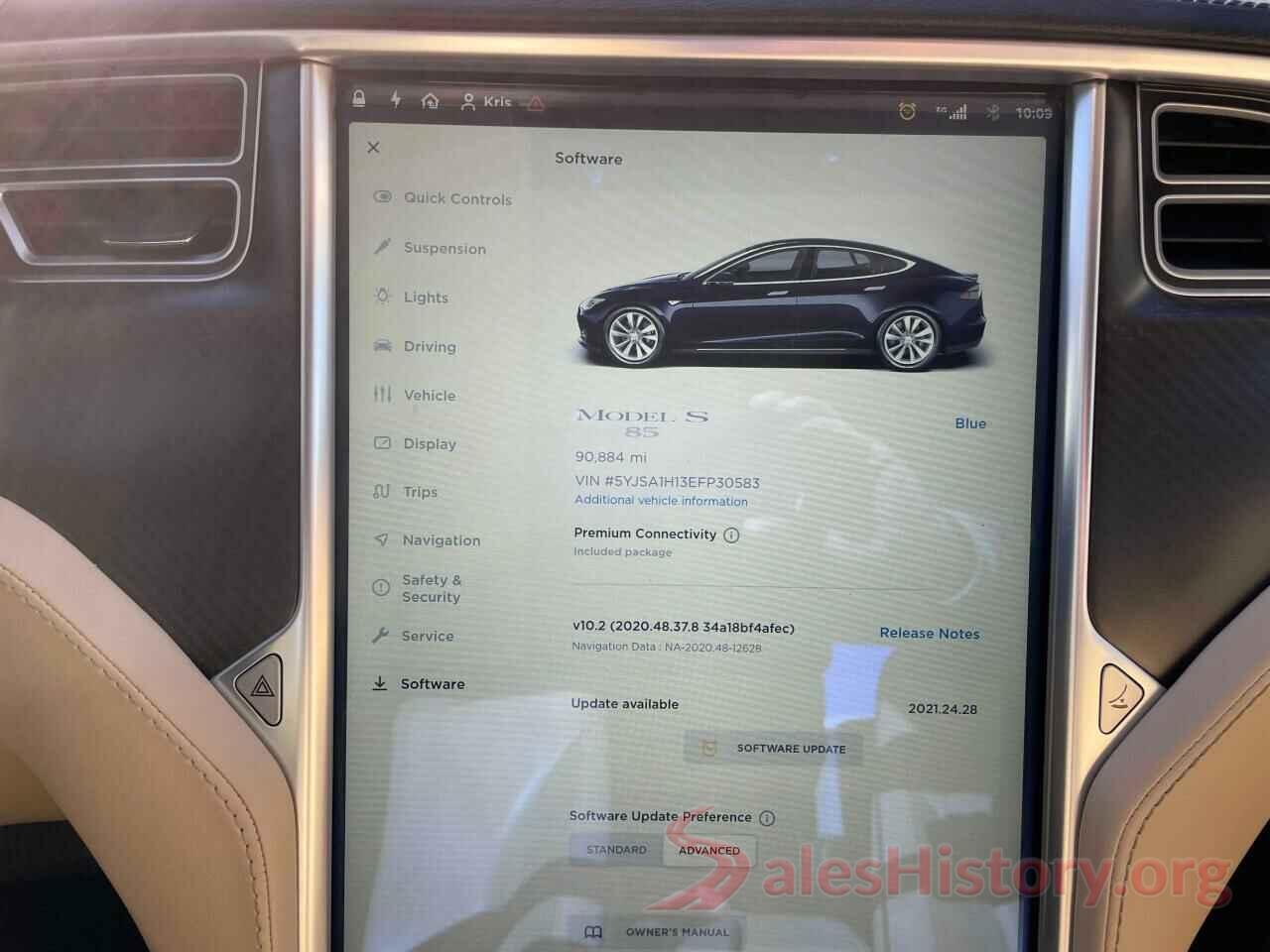 5YJSA1H13EFP30583 2014 TESLA MODEL S