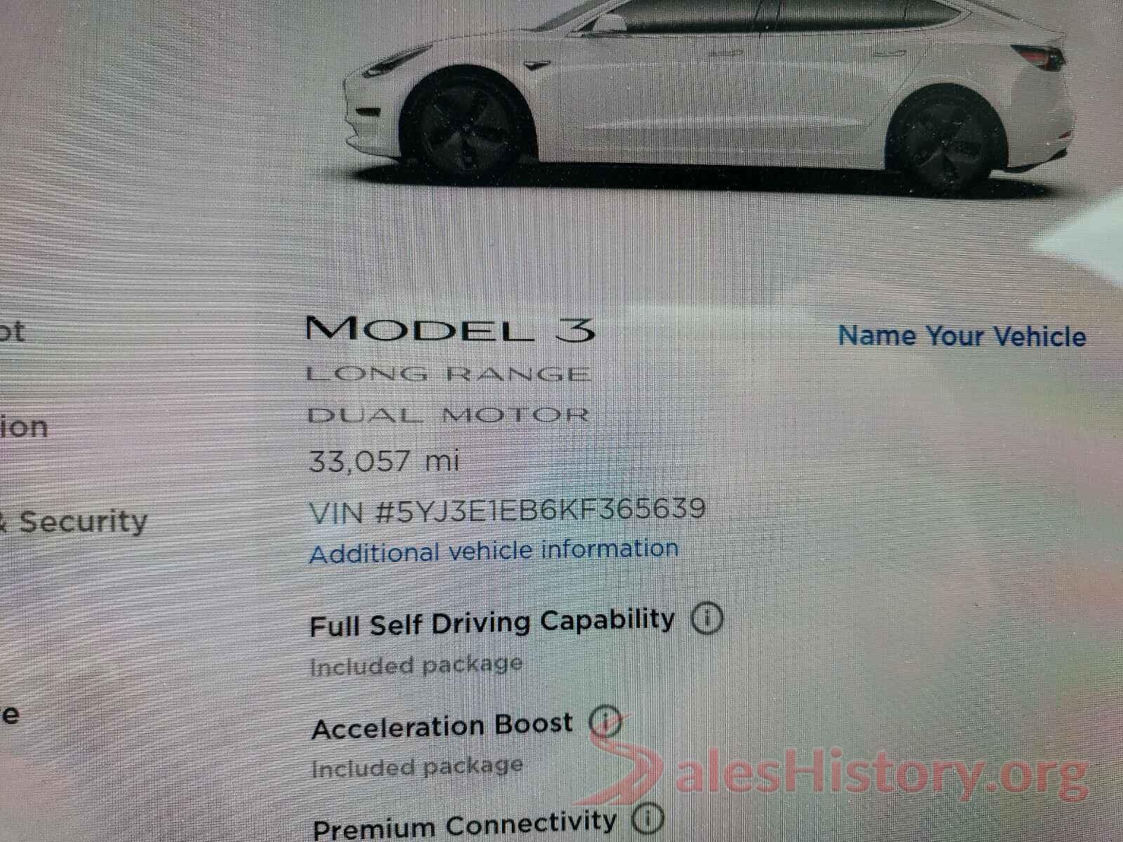 5YJ3E1EB6KF365639 2019 TESLA MODEL 3