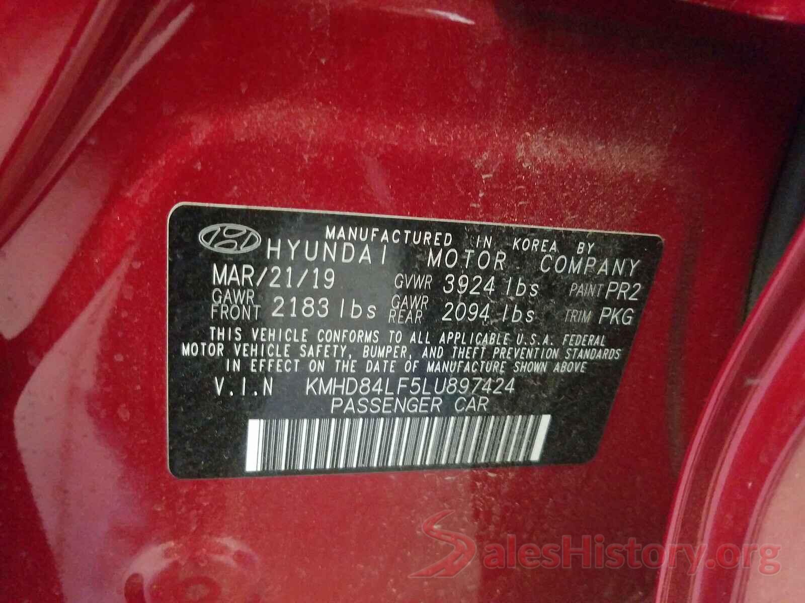 KMHD84LF5LU897424 2020 HYUNDAI ELANTRA