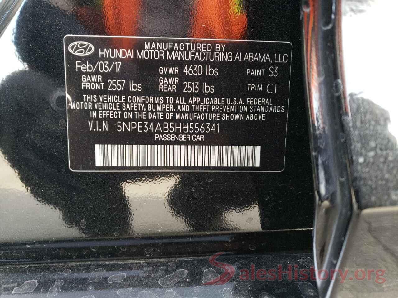 5NPE34AB5HH556341 2017 HYUNDAI SONATA