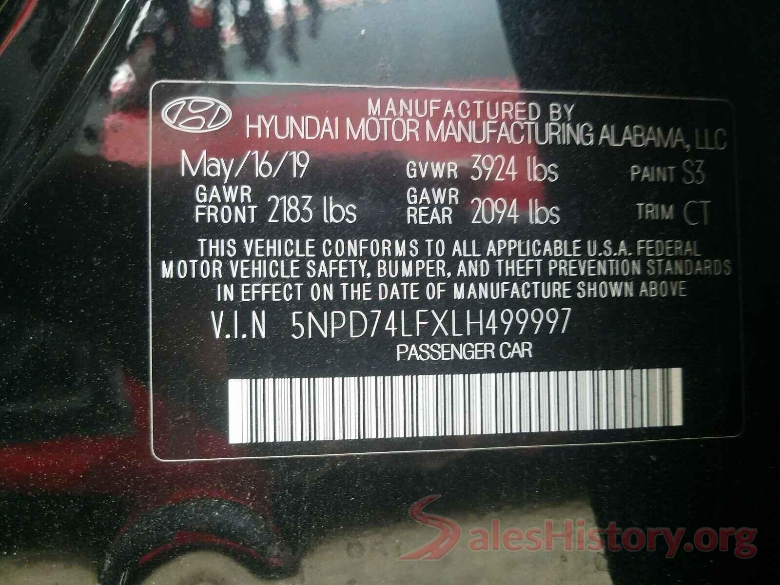 5NPD74LFXLH499997 2020 HYUNDAI ELANTRA