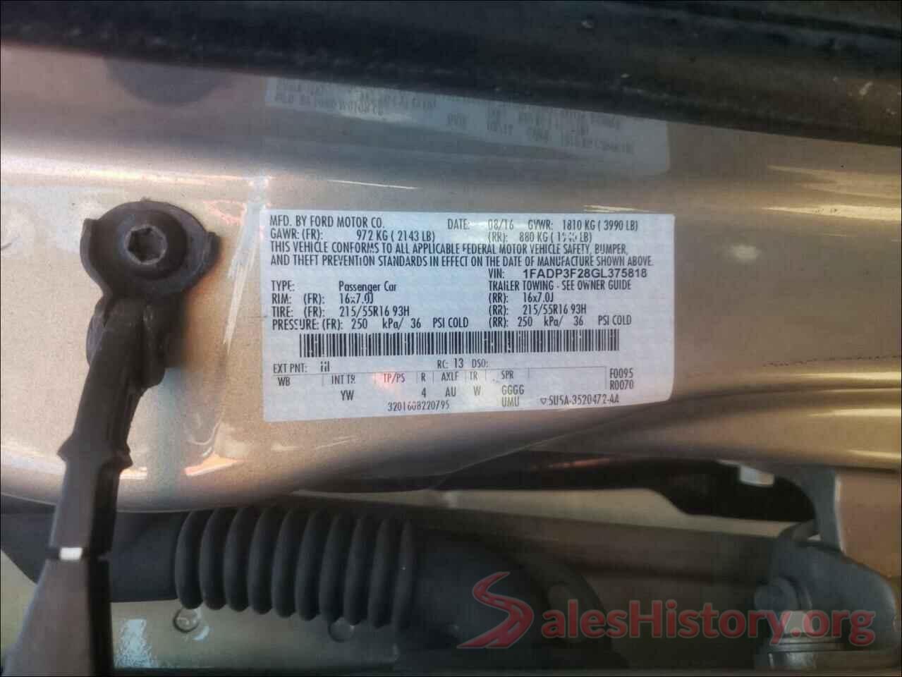 1FADP3F28GL375818 2016 FORD FOCUS