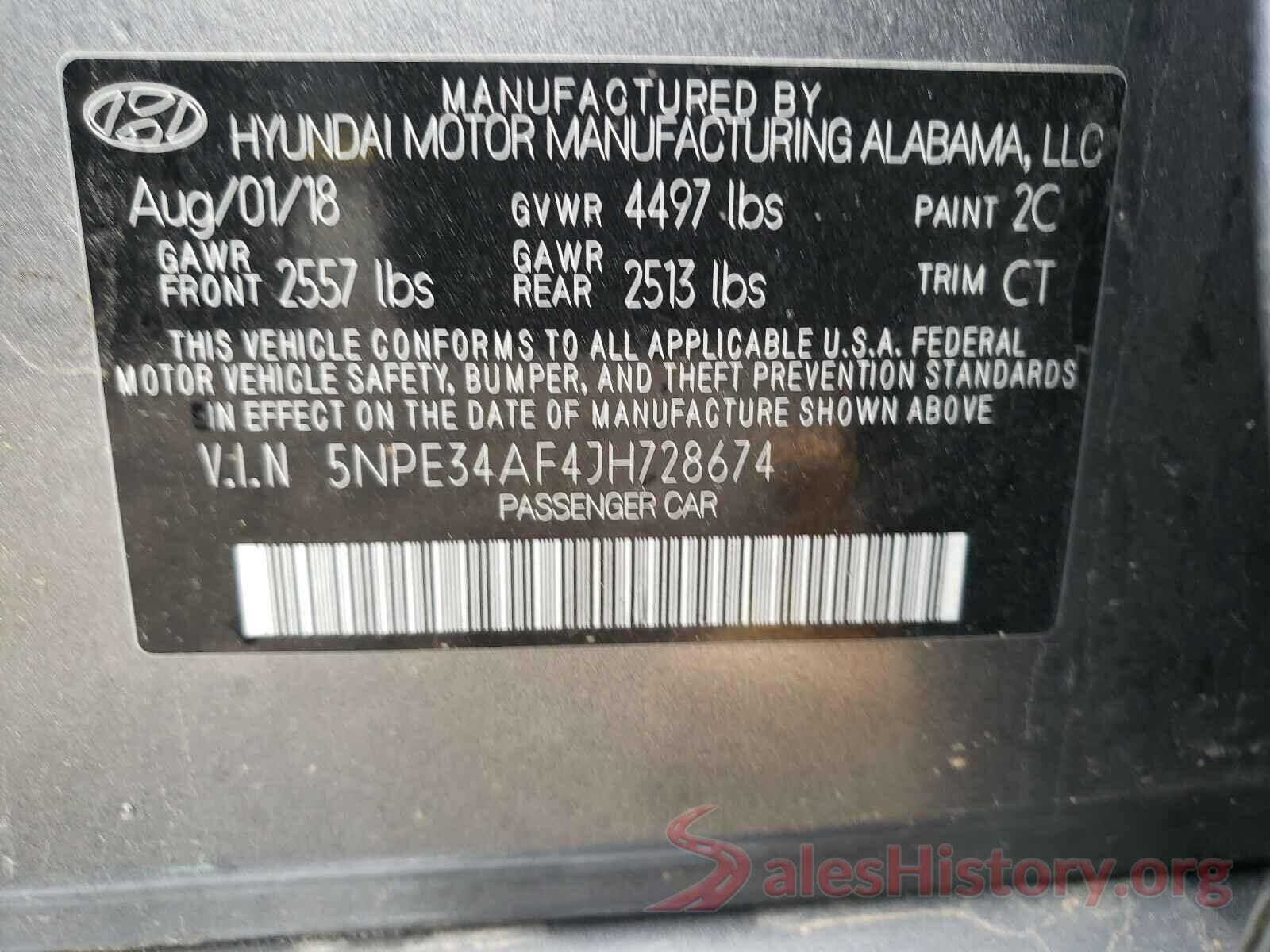 5NPE34AF4JH728674 2018 HYUNDAI SONATA