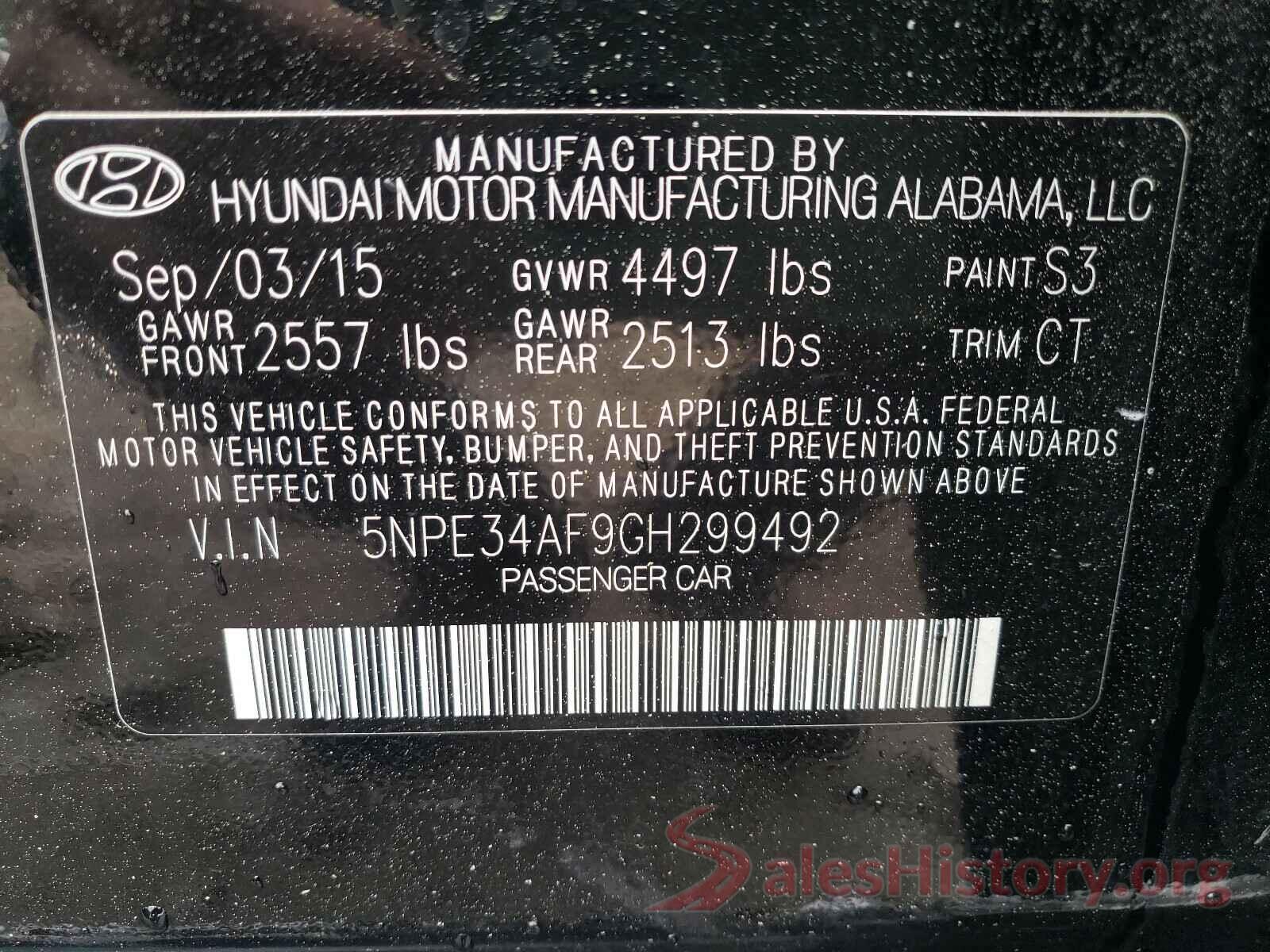 5NPE34AF9GH299492 2016 HYUNDAI SONATA