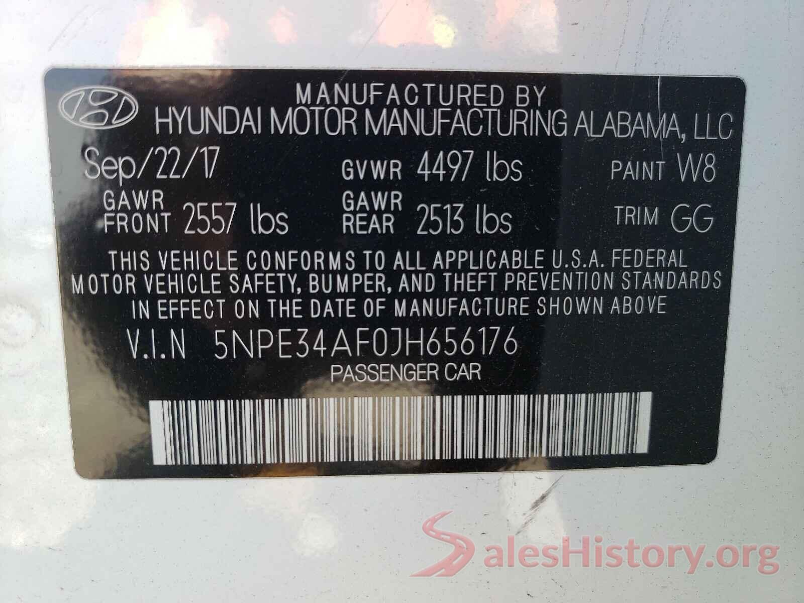 5NPE34AF0JH656176 2018 HYUNDAI SONATA