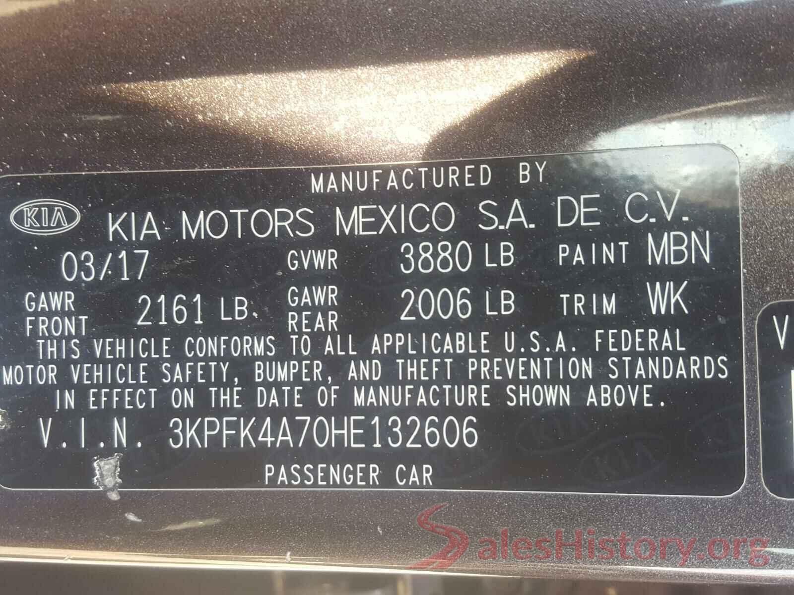 3KPFK4A70HE132606 2017 KIA FORTE