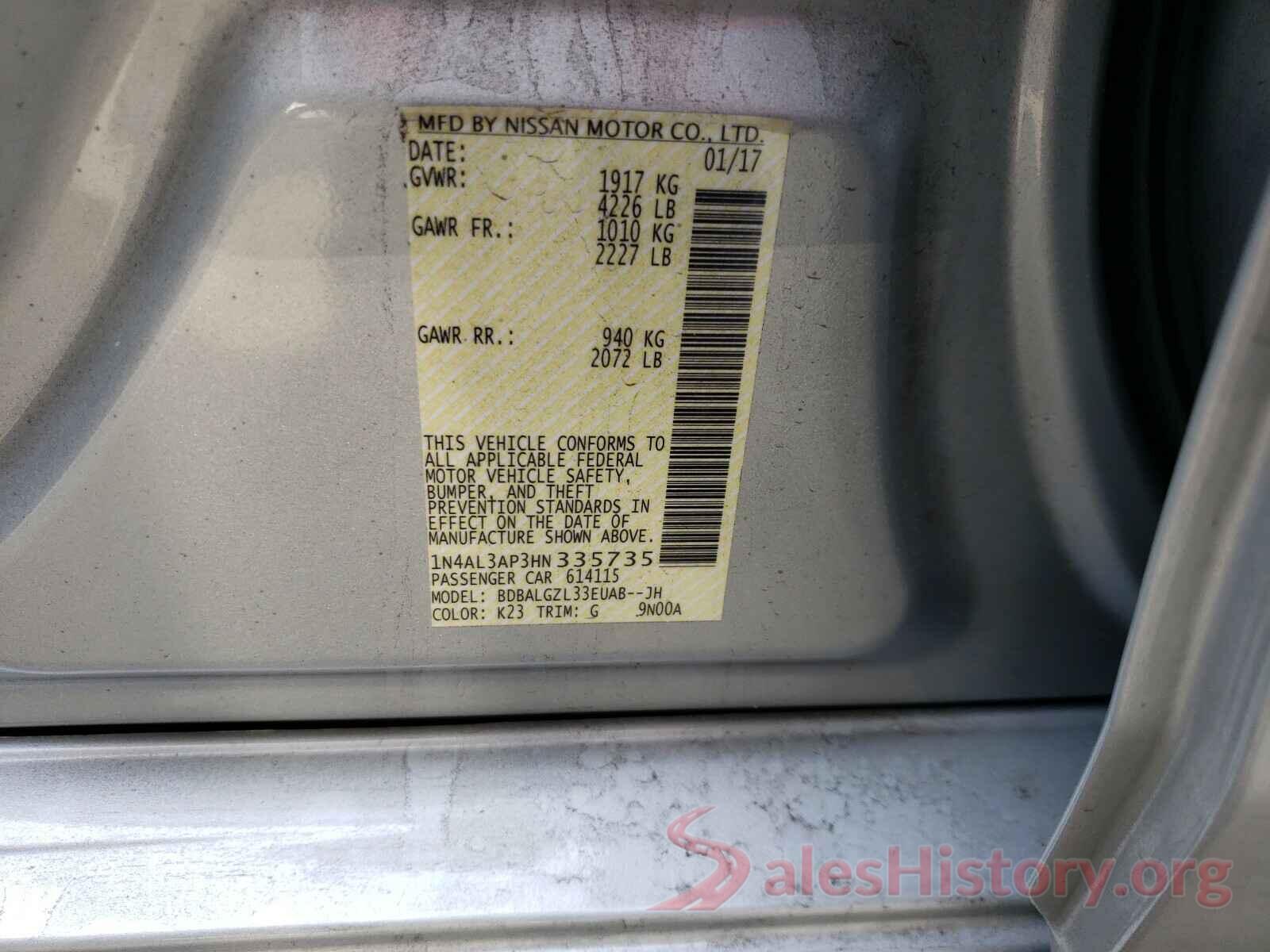 1N4AL3AP3HN335735 2017 NISSAN ALTIMA