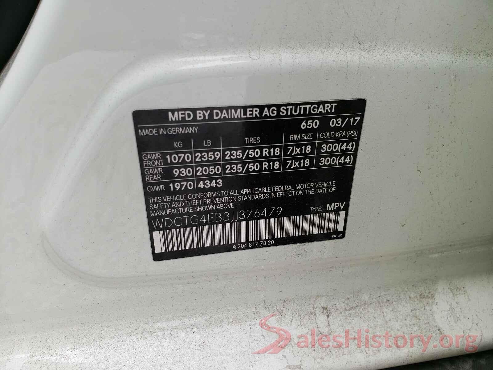 WDCTG4EB3JJ376479 2018 MERCEDES-BENZ G CLASS