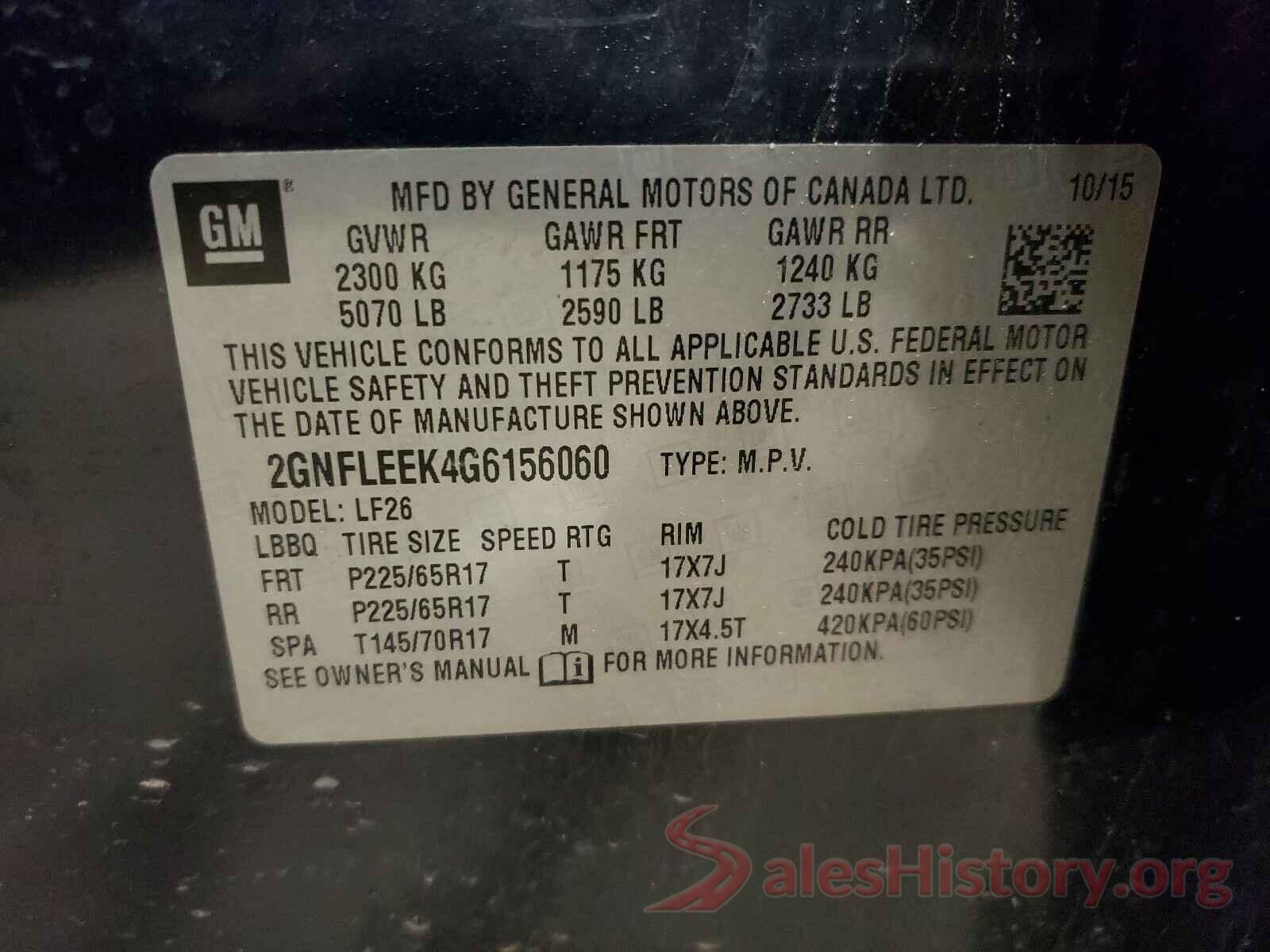 2GNFLEEK4G6156060 2016 CHEVROLET EQUINOX