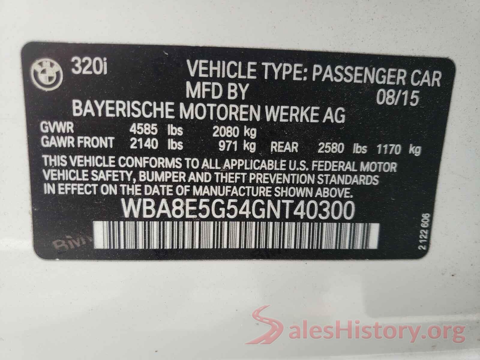 WBA8E5G54GNT40300 2016 BMW 3 SERIES