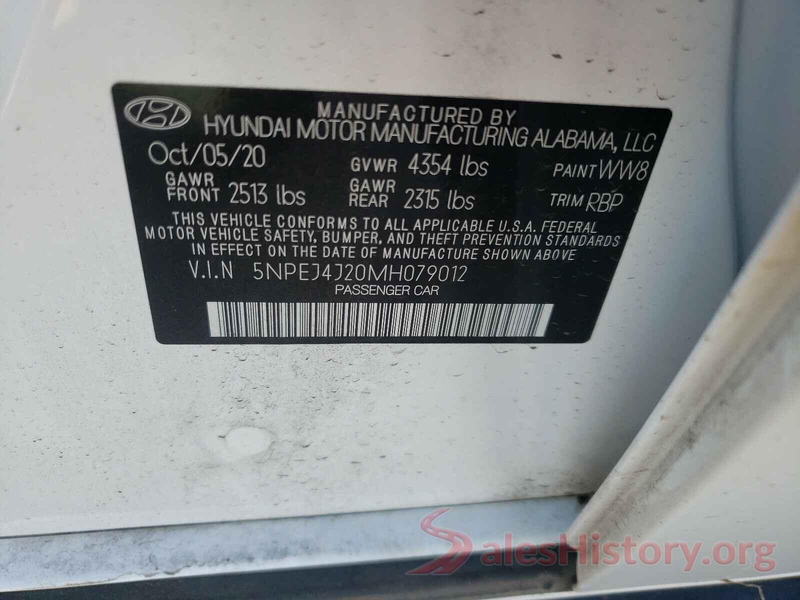 5NPEJ4J20MH079012 2021 HYUNDAI SONATA