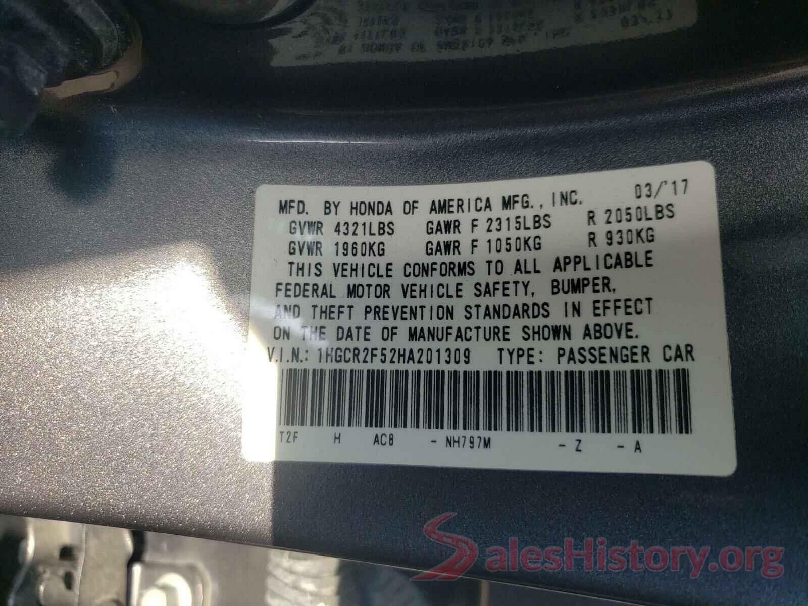 1HGCR2F52HA201309 2017 HONDA ACCORD