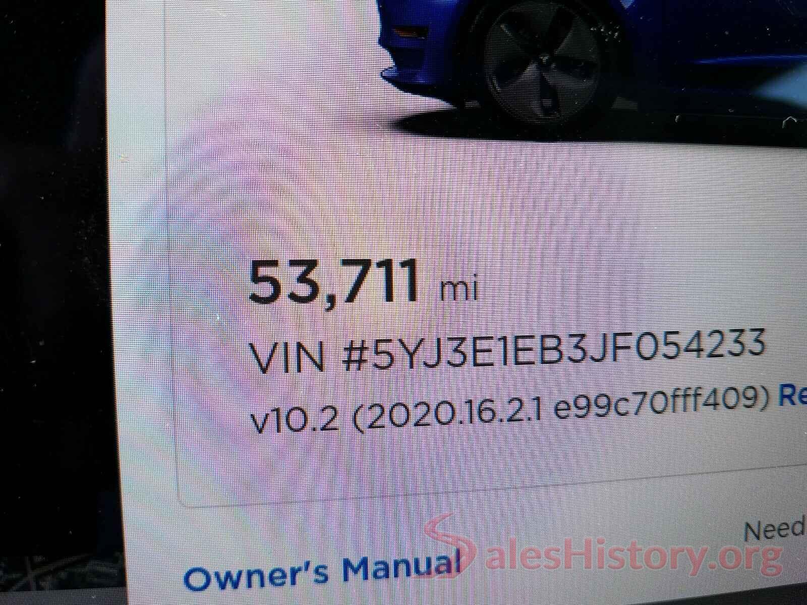 5YJ3E1EB3JF054233 2018 TESLA MODEL 3