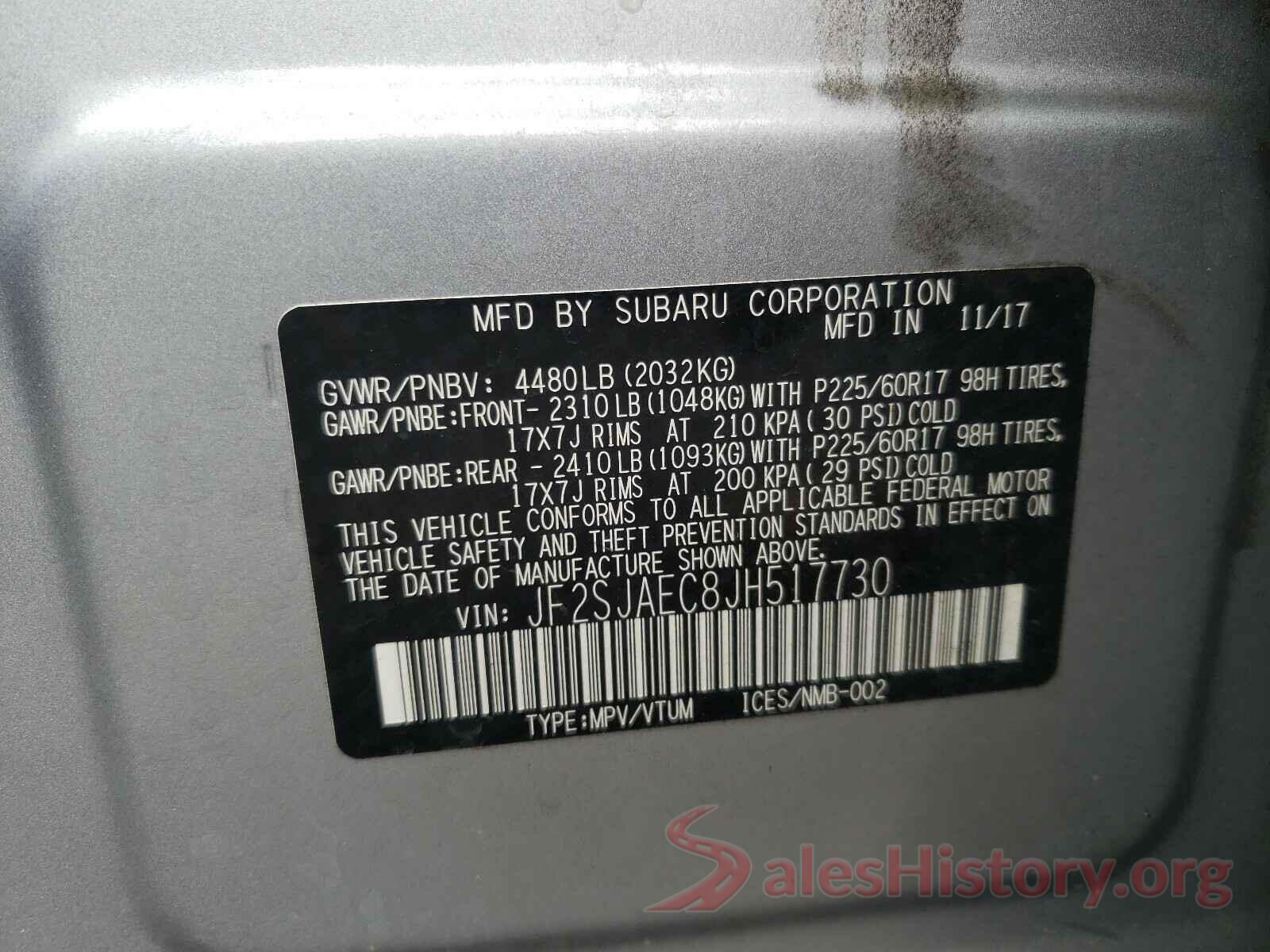 JF2SJAEC8JH517730 2018 SUBARU FORESTER