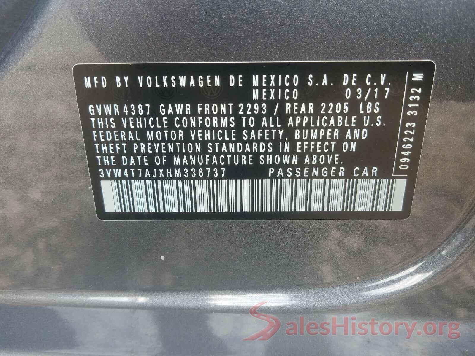 3VW4T7AJXHM336737 2017 VOLKSWAGEN JETTA