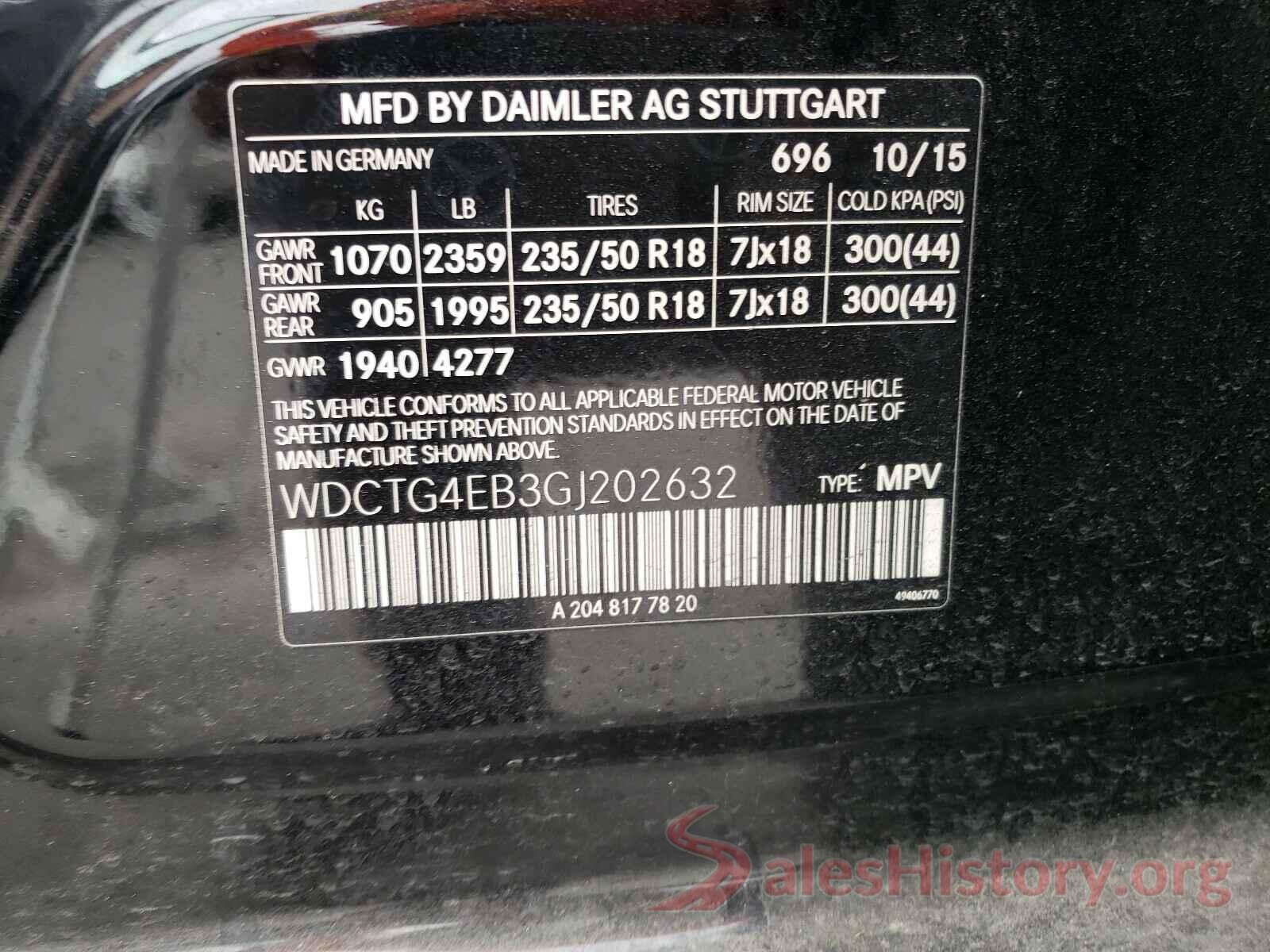 WDCTG4EB3GJ202632 2016 MERCEDES-BENZ G CLASS