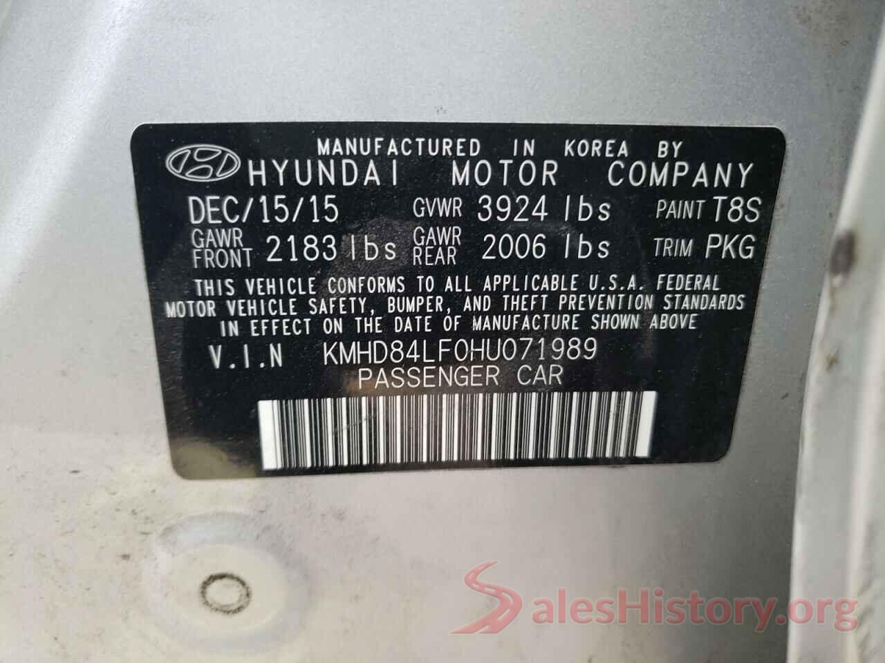 KMHD84LF0HU071989 2017 HYUNDAI ELANTRA