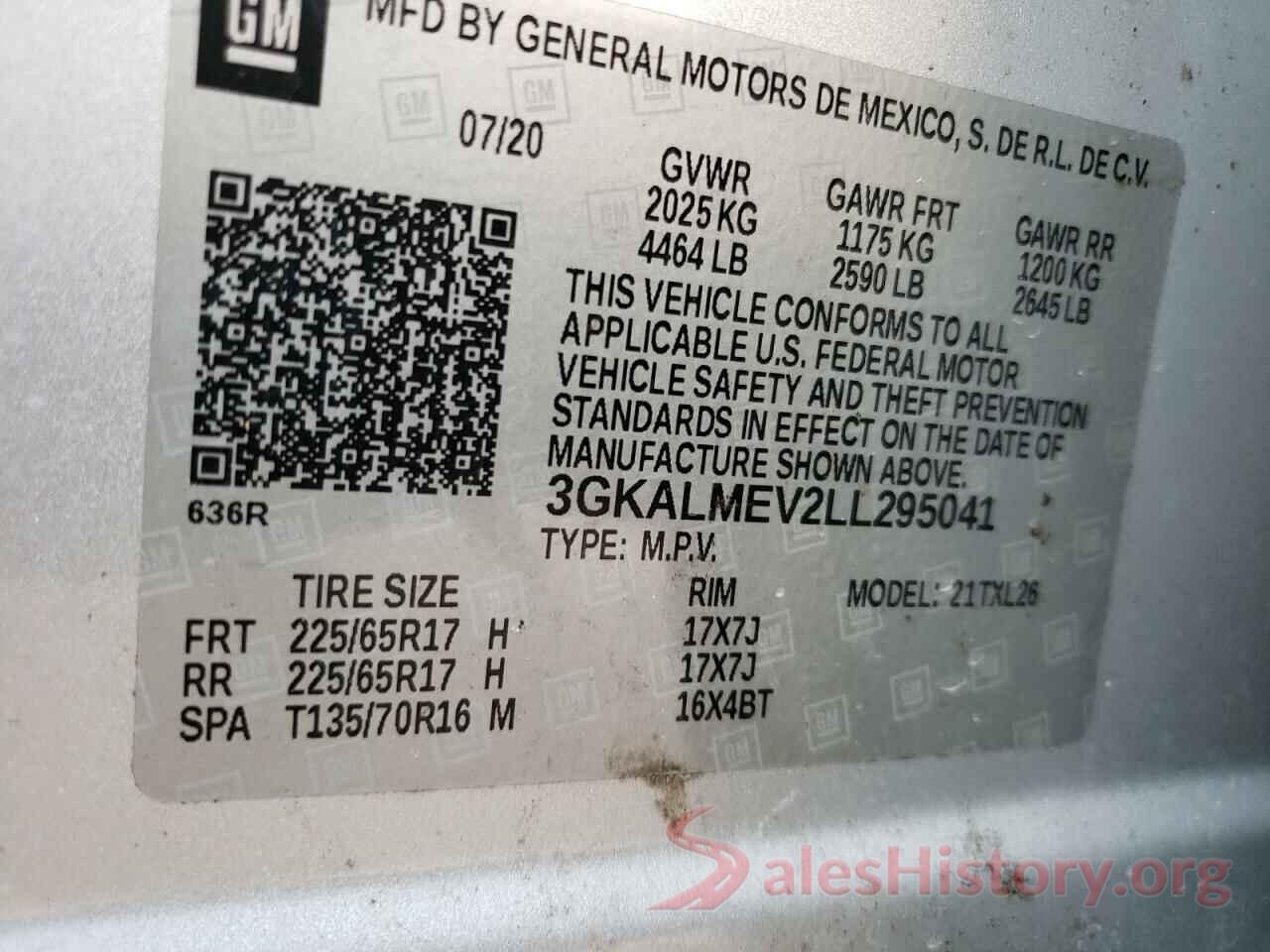 3GKALMEV2LL295041 2020 GMC TERRAIN