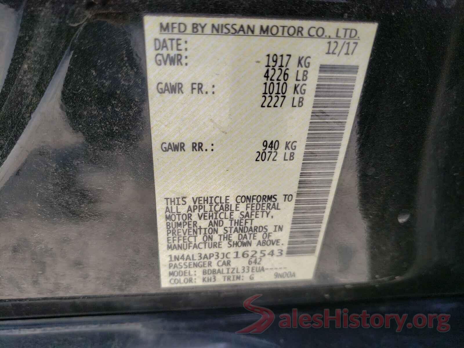 1N4AL3AP3JC162543 2018 NISSAN ALTIMA