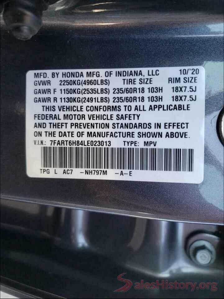 7FART6H84LE023013 2020 HONDA CRV