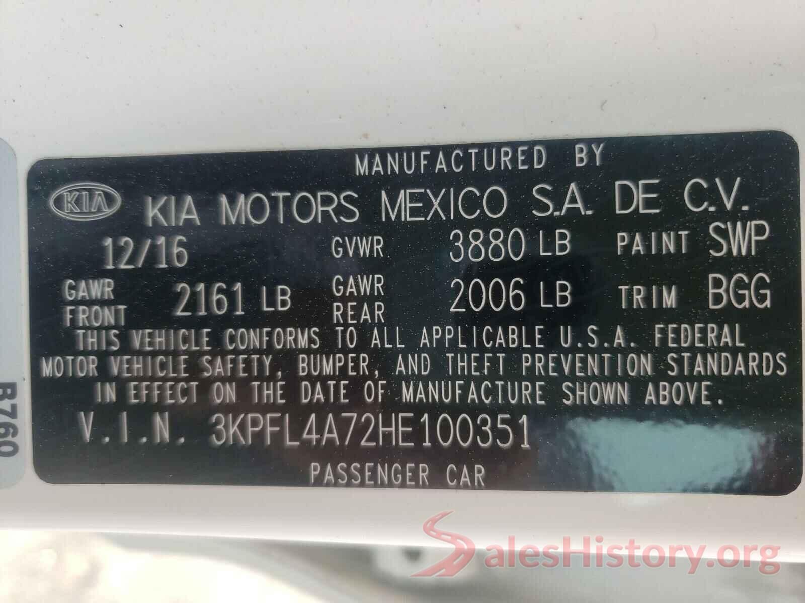 3KPFL4A72HE100351 2017 KIA FORTE