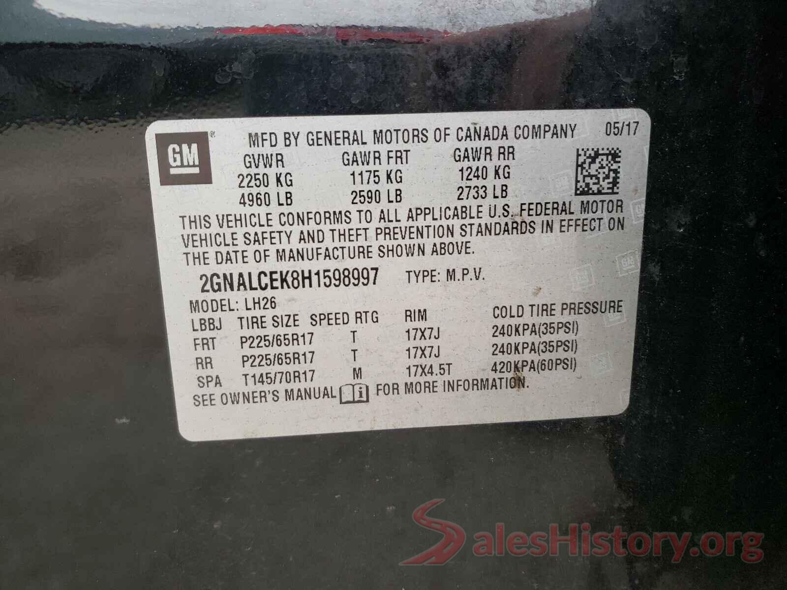 2GNALCEK8H1598997 2017 CHEVROLET EQUINOX