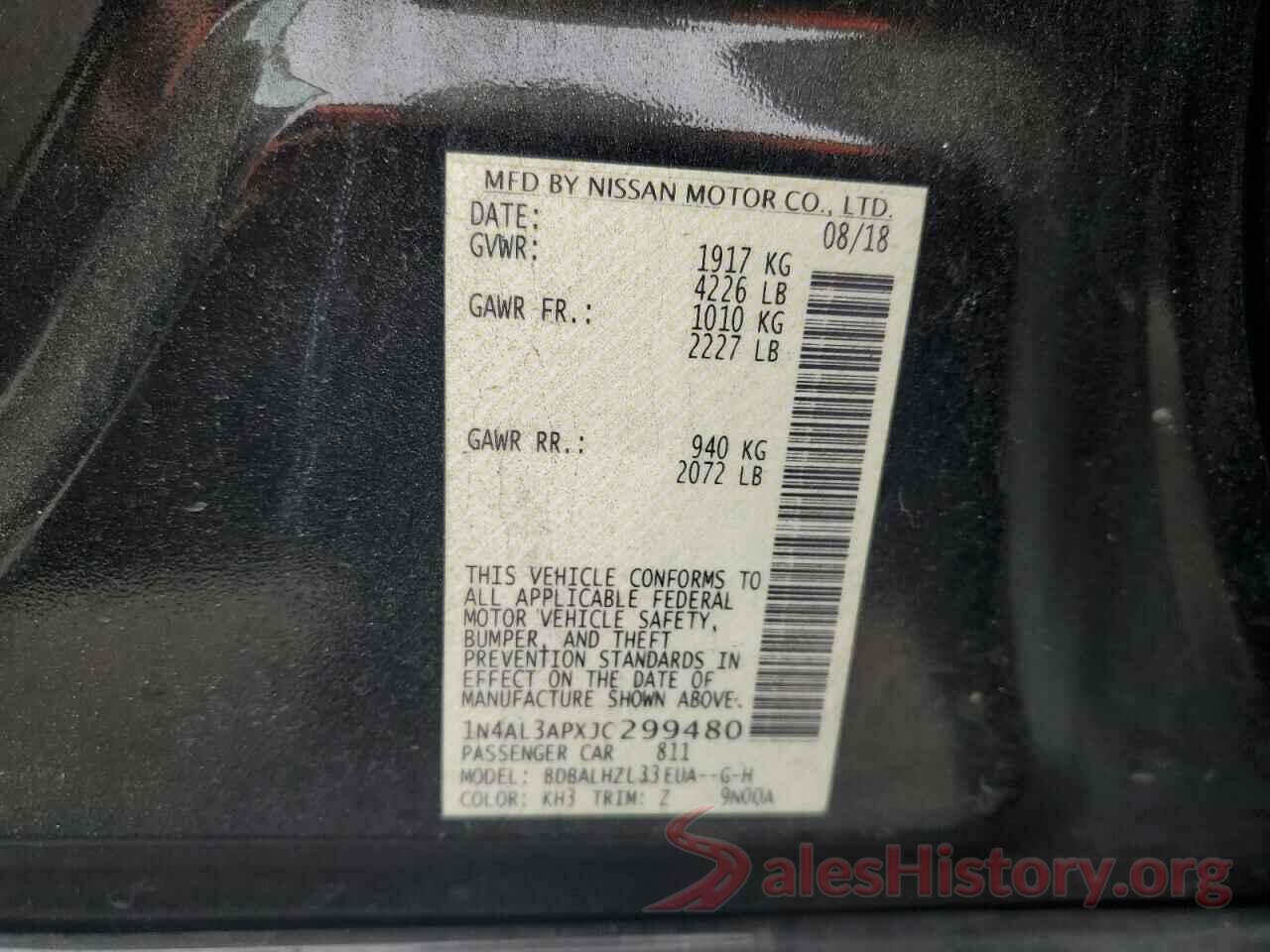 1N4AL3APXJC299480 2018 NISSAN ALTIMA