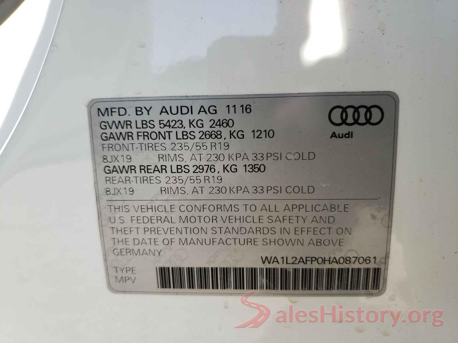 WA1L2AFP0HA087061 2017 AUDI Q5