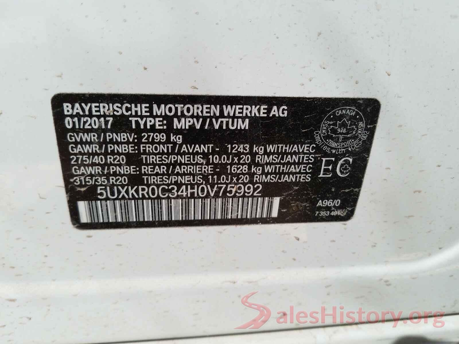 5UXKR0C34H0V75992 2017 BMW X5