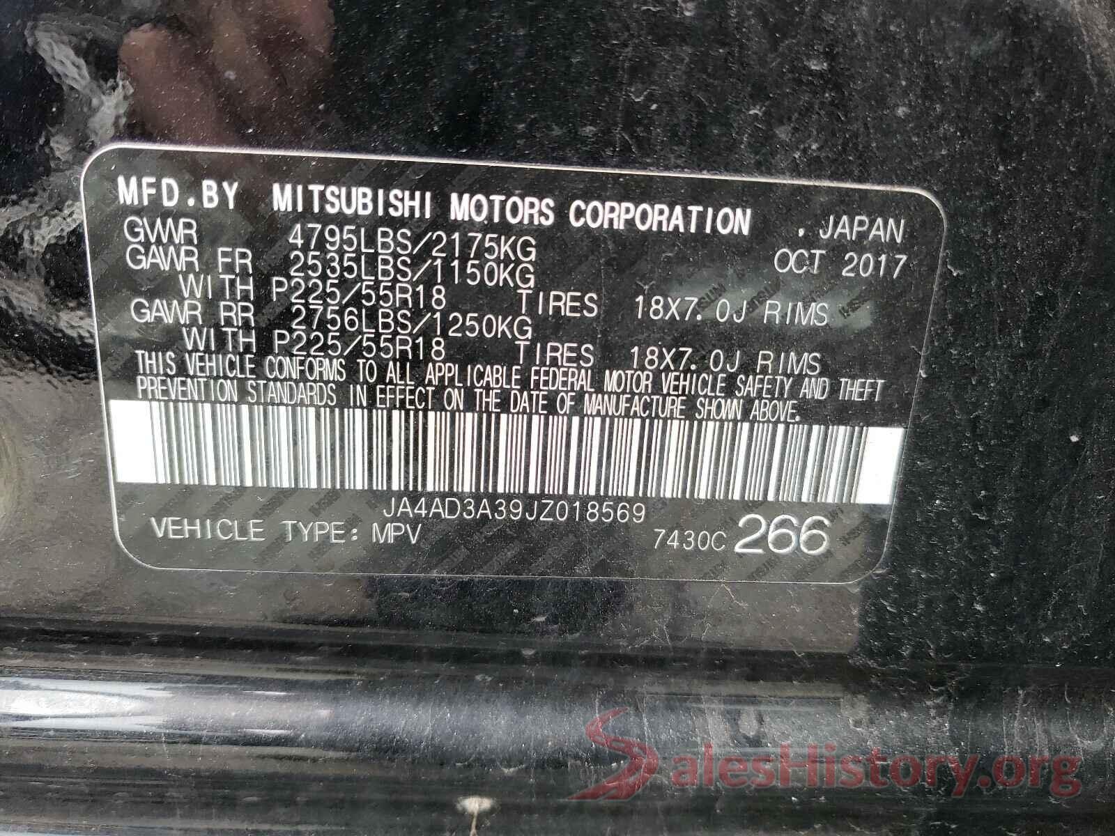 JA4AD3A39JZ018569 2018 MITSUBISHI OUTLANDER