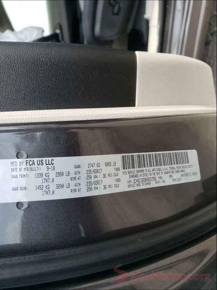 2C4RC1BG9KR531592 2019 CHRYSLER PACIFICA