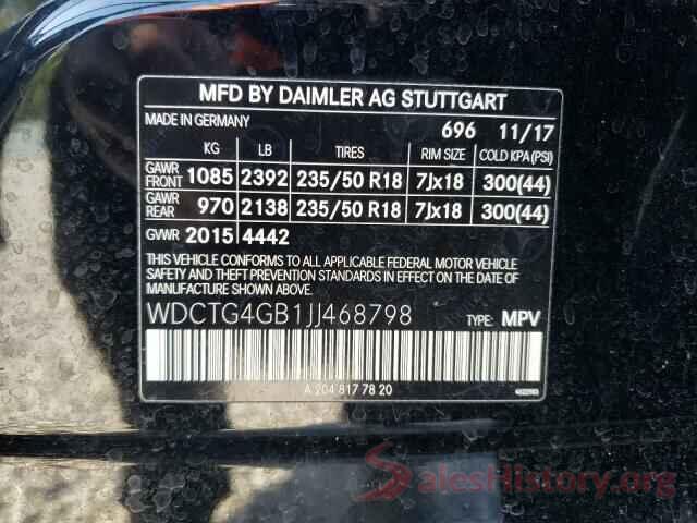 WDCTG4GB1JJ468798 2018 MERCEDES-BENZ G CLASS