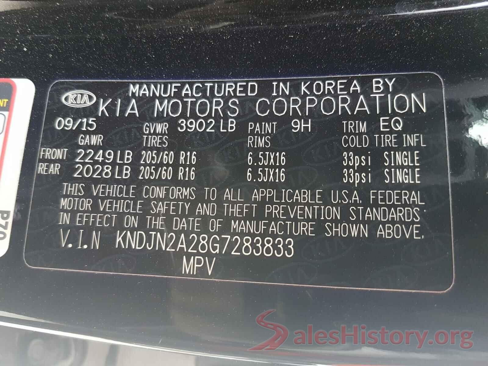 KNDJN2A28G7283833 2016 KIA SOUL