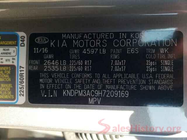 KNDPM3AC9H7209169 2017 KIA SPORTAGE