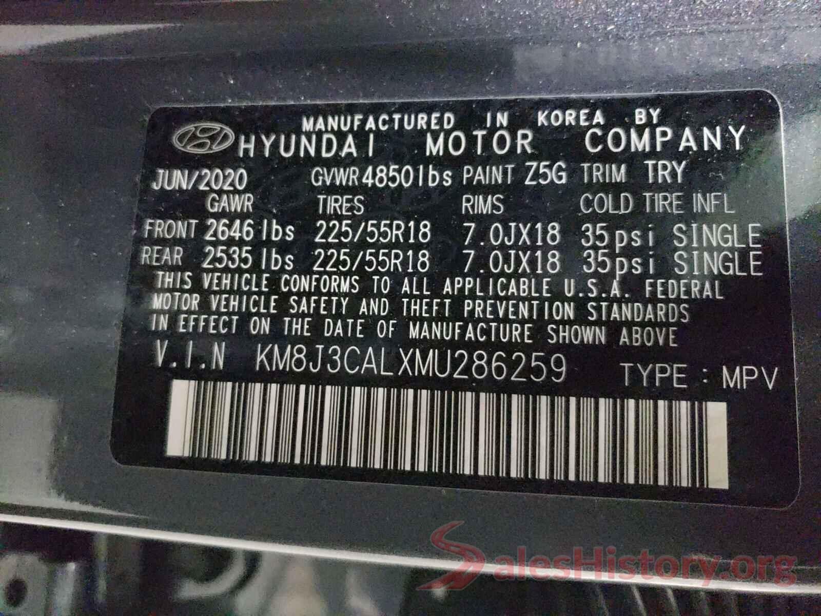 KM8J3CALXMU286259 2021 HYUNDAI TUCSON