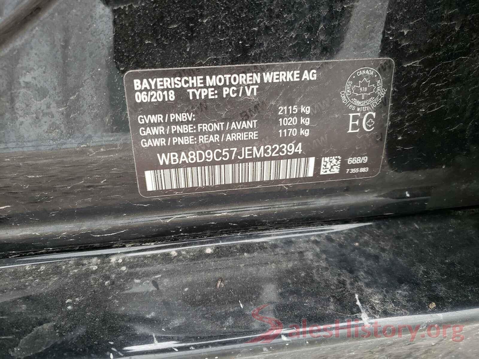 WBA8D9C57JEM32394 2018 BMW 3 SERIES