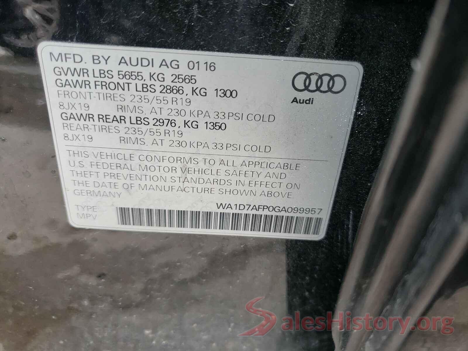 WA1D7AFP0GA099957 2016 AUDI Q5