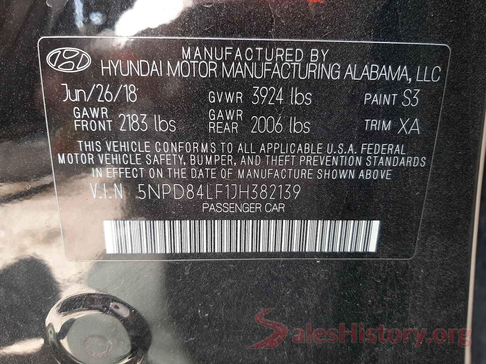 5NPD84LF1JH382139 2018 HYUNDAI ELANTRA