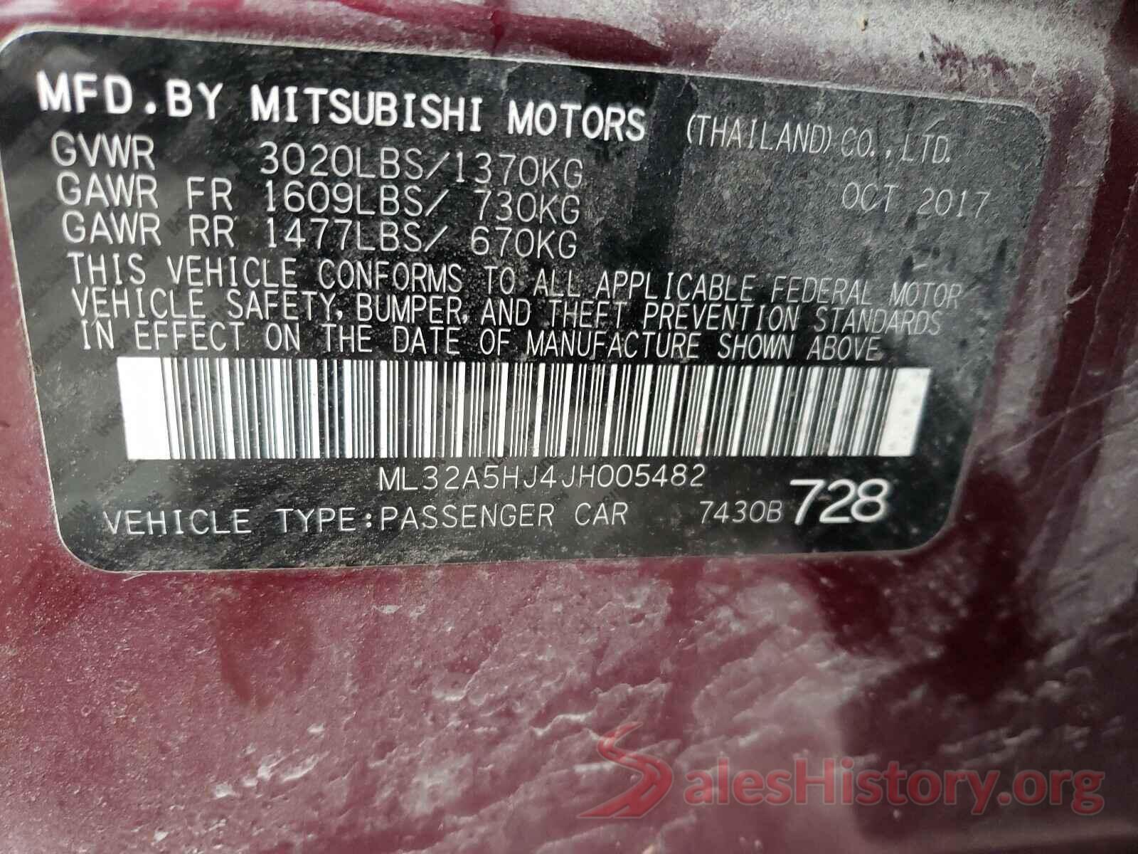 ML32A5HJ4JH005482 2018 MITSUBISHI MIRAGE