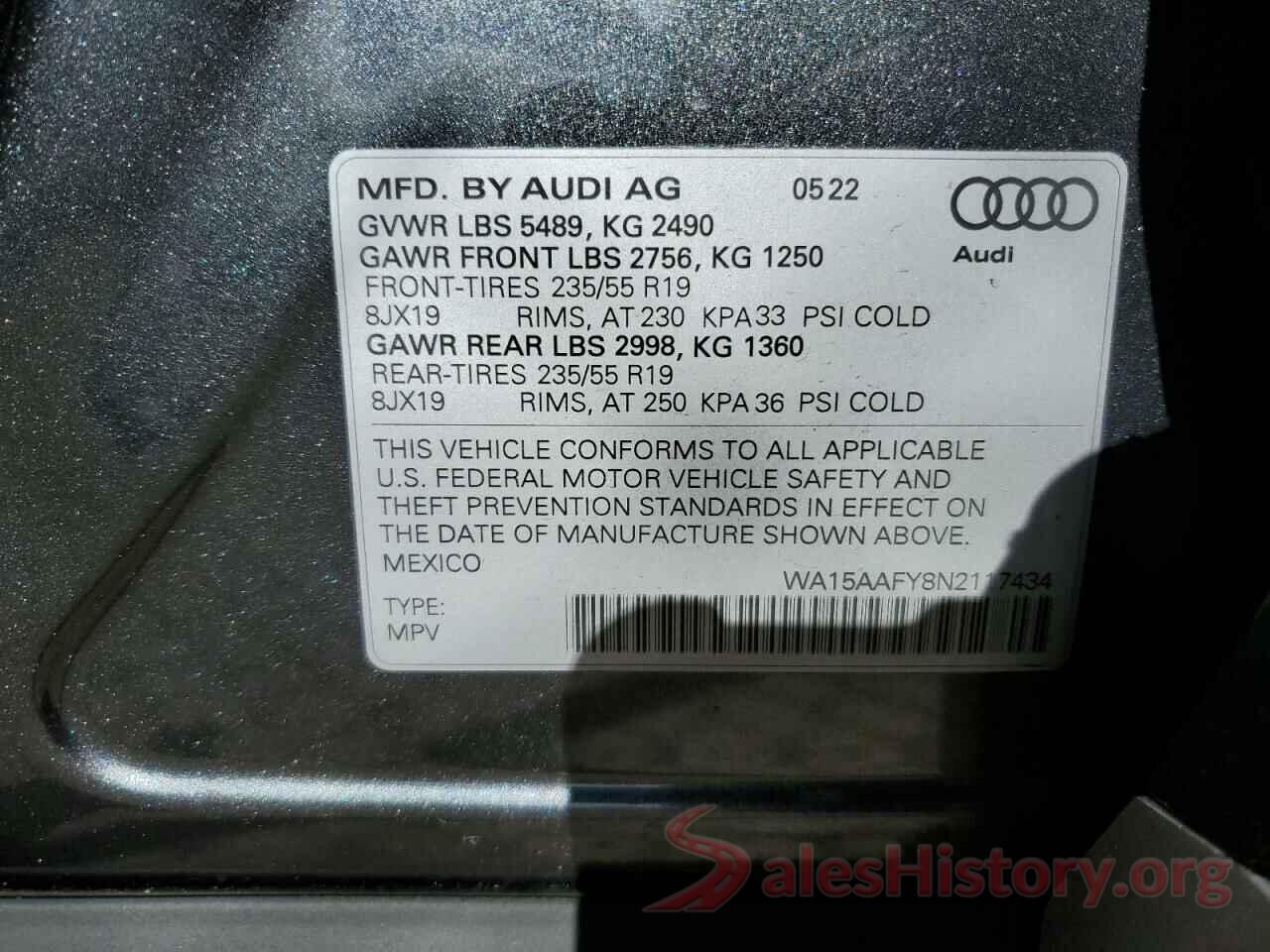 WA15AAFY8N2117434 2022 AUDI Q5