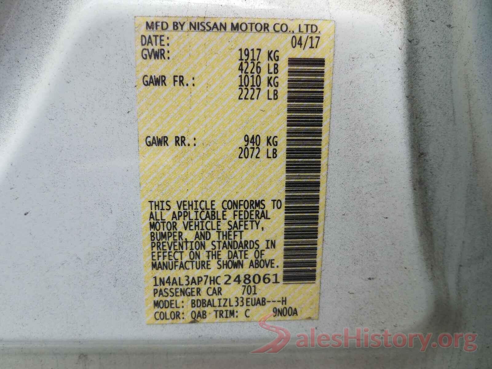 1N4AL3AP7HC248061 2017 NISSAN ALTIMA