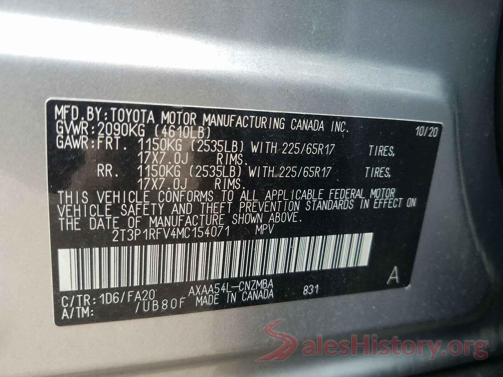 2T3P1RFV4MC154071 2021 TOYOTA RAV4